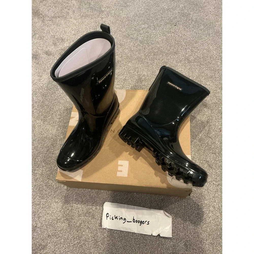Planone Mid Calf Rain Boots for Women Waterproof Garden Shoes Anti-Slipping SZ 7